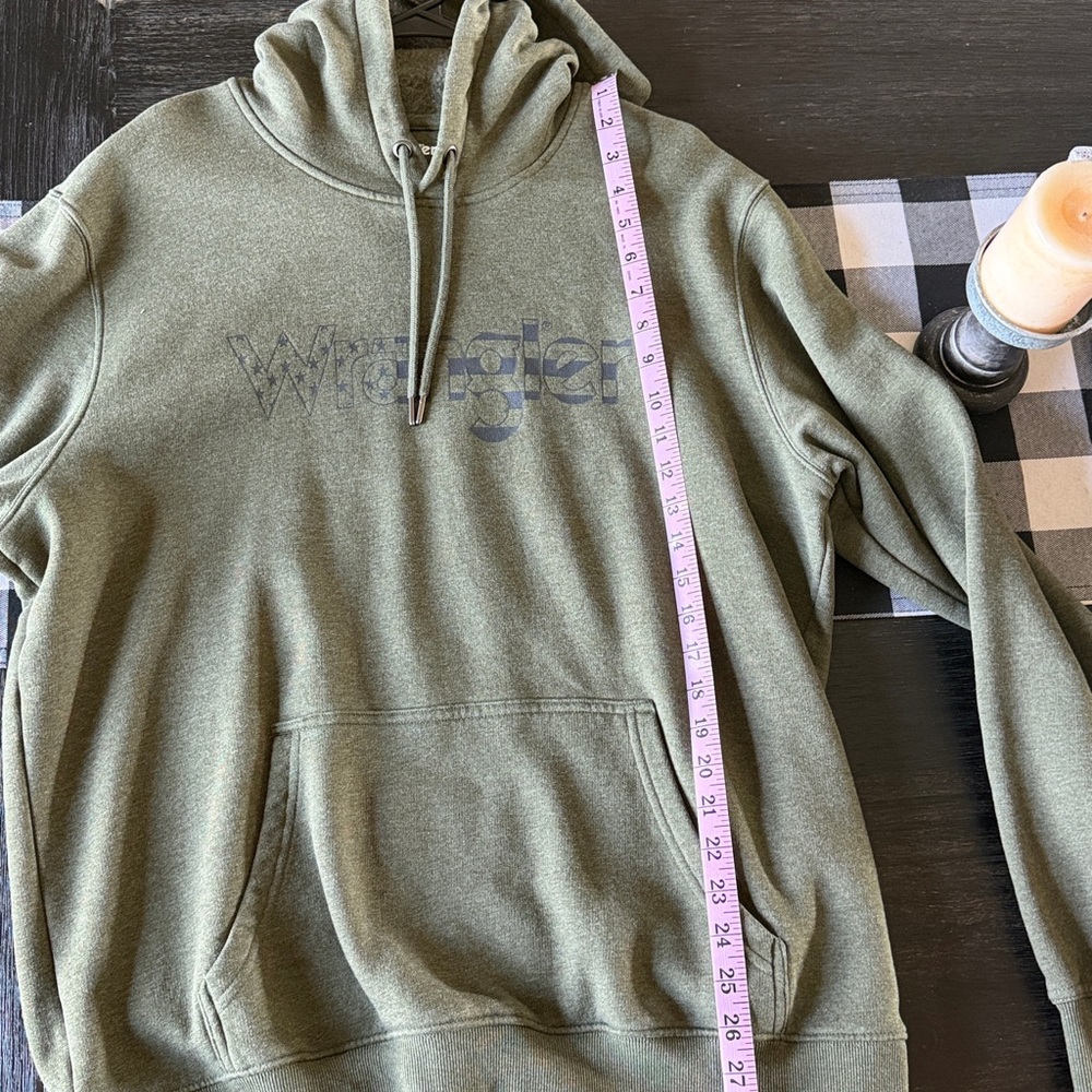 Men's Olive Green Wrangler Hoodie Sweatshirt - Picture 5 of 5